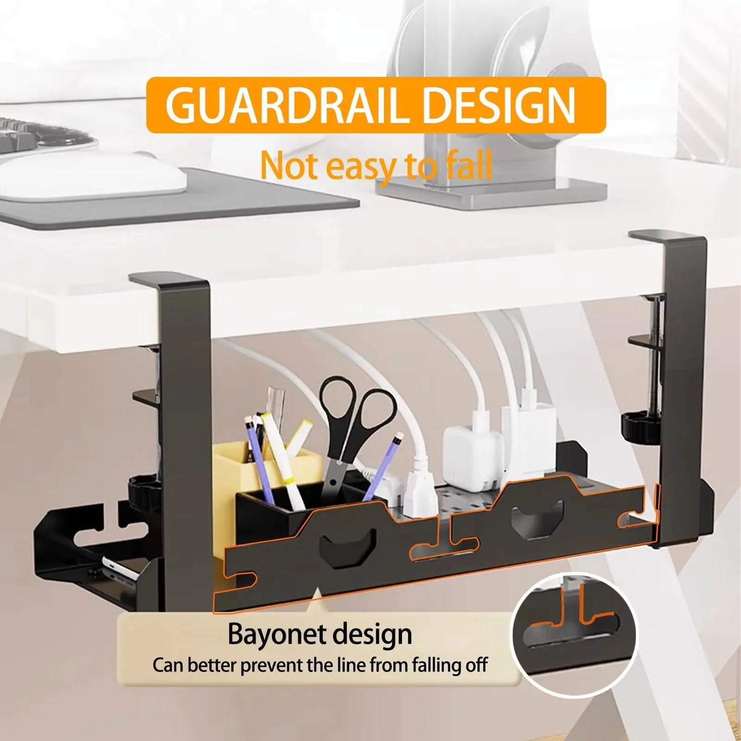 Under Desk Cable Management Tray